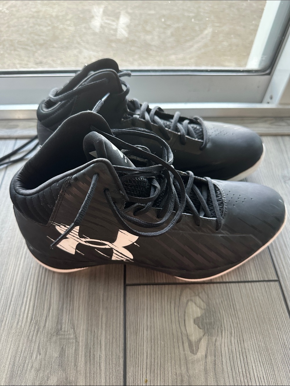 Under Armour Black and White High-Top Basketball Sneakers